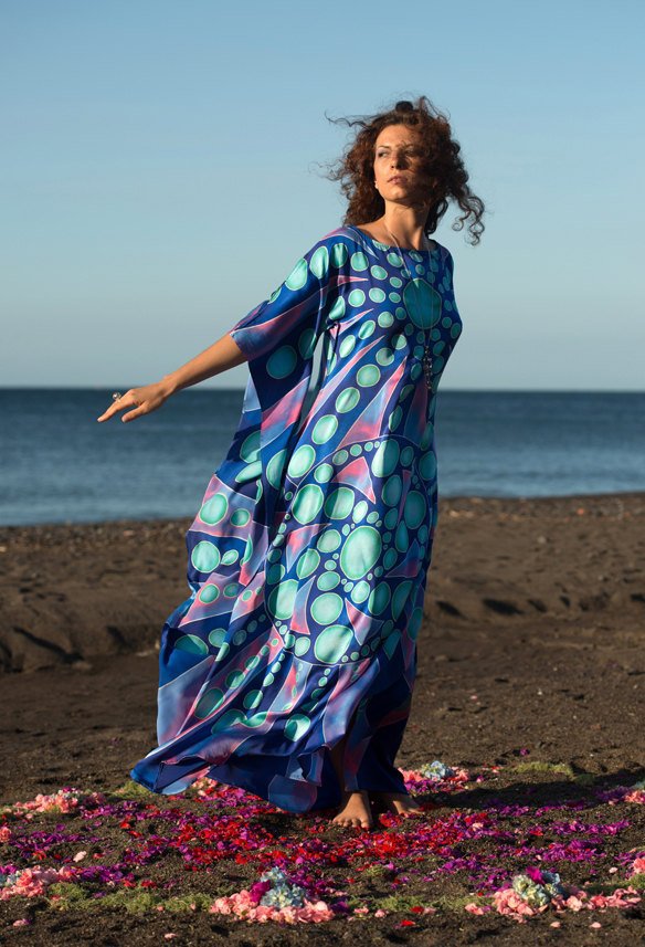 F4815 long boho beach dress